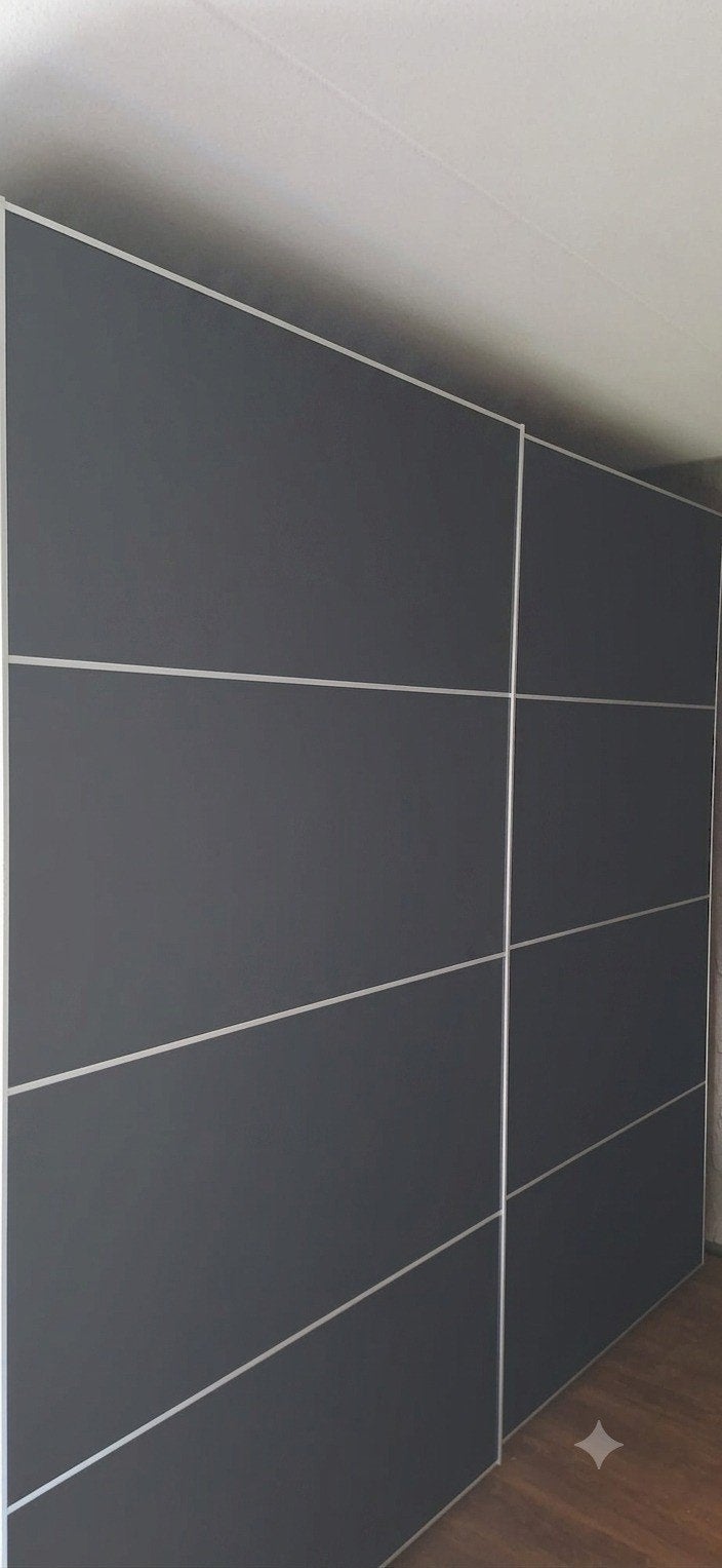 Grote kledingkast met schuifdeuren en lades, Gebruikt, 200 cm of meer, 150 tot 200 cm, 50 tot 75 cm