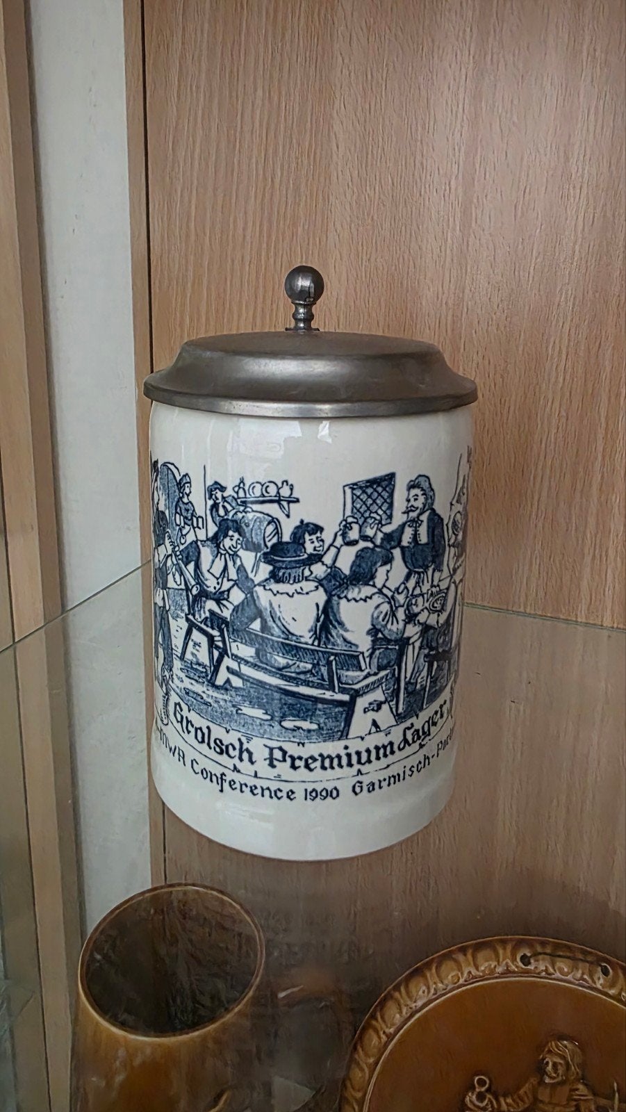 Grolsch Premium Lager Bierpul - IMCEA-MWR Conference 1990, Verzamelen, Ophalen of Verzenden