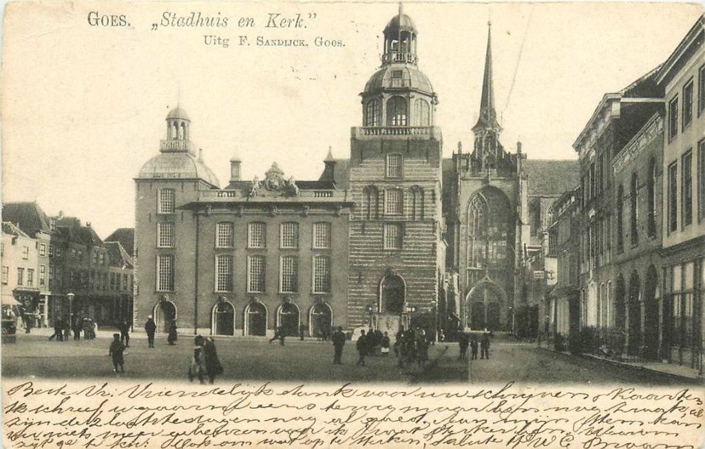 388-238-047 Goes Stadhuis en Kerk, Verzenden, Voor 1920, Zeeland