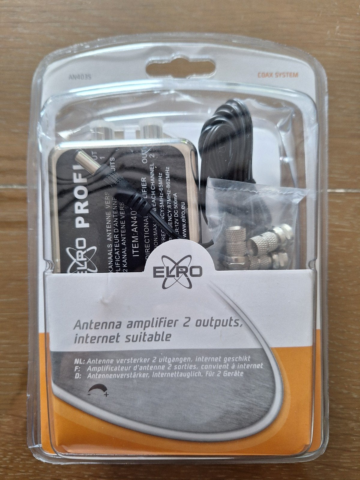 Elro Antenne Versterker 2 Uitgangen, Internet Geschikt, Ophalen of Verzenden, Nieuw, Minder dan 2 meter, Overige kabels