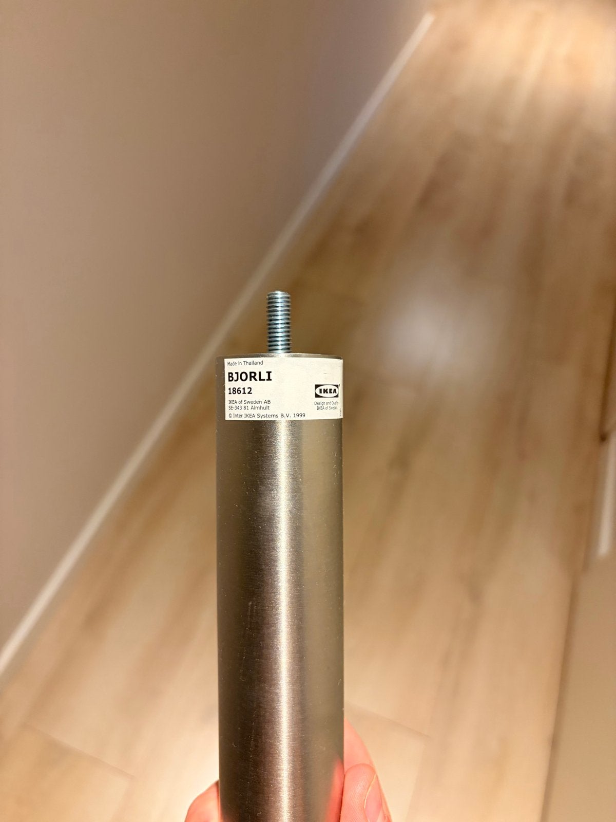 8x IKEA BJÖRLI 48612 poten voor meubels - RVS look, Ophalen, Zo goed als nieuw