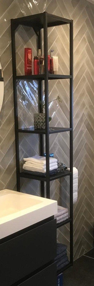 Nieuw ikea metalen badkamer kast wit 180x30x30, Ophalen, Nieuw