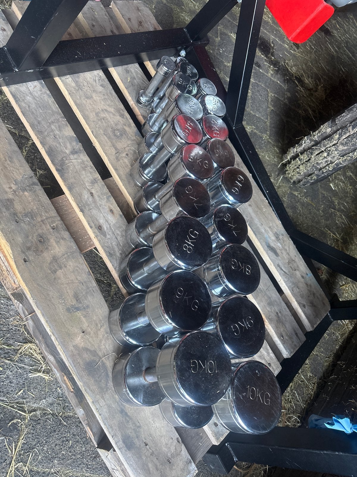 Complete Chrome Dumbbellset 1-10 kg, Dumbbell, Gebruikt, Idk, Idk