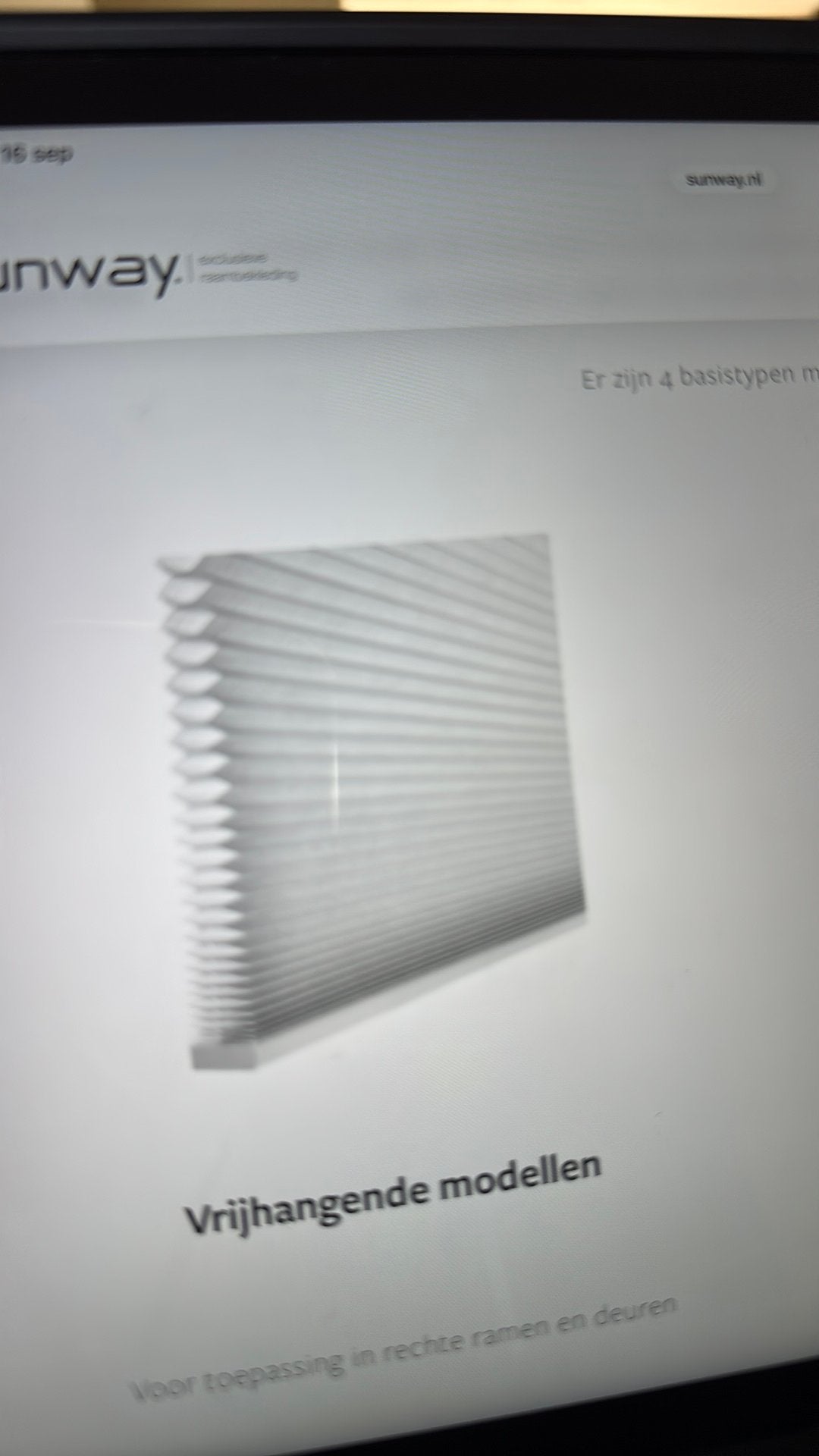 2x Sunway Duette Shades - Grijs (90x210 cm), 90 cm, Gebruikt, Overige merken, 210 cm