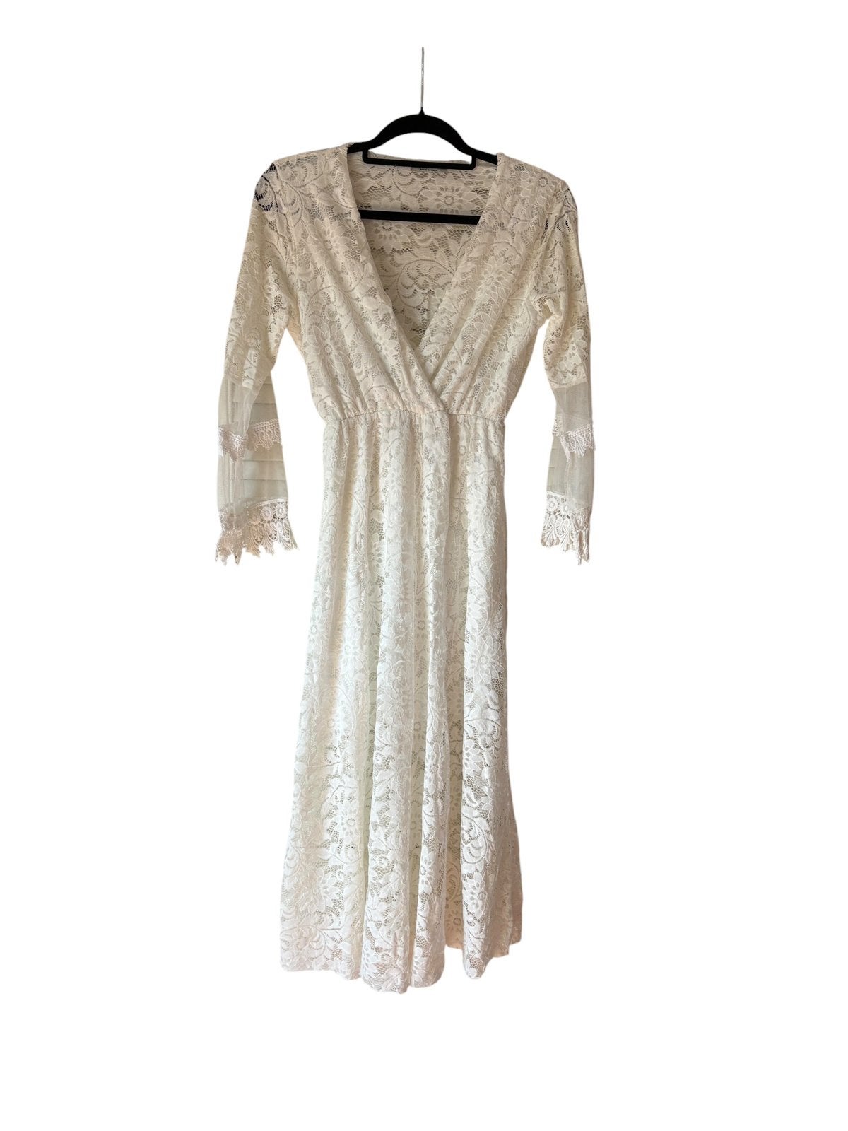 Elegante kanten zomer jurk – One Size – Made in Italy, Maat 38/40 (M), Wit, Ophalen of Verzenden, Zo goed als nieuw