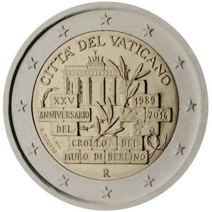 Vaticaan 2 euro Berlijnse Muur 2014 BU in blister - lastig !, Postzegels en Munten, Munten | Europa | Euromunten, Ophalen of Verzenden
