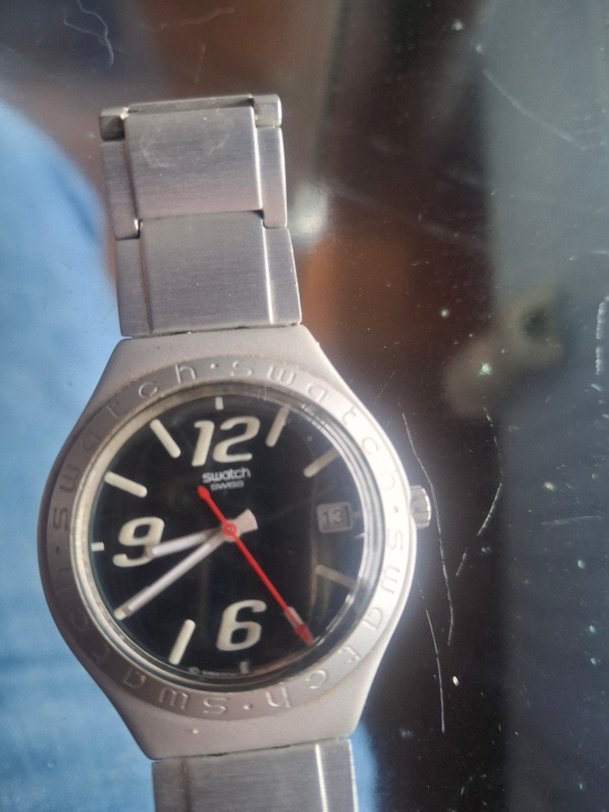 tk SWATCH WATCH YGS4019 BIG COAL BLACK 2003 ORIGINAL RARE, Verzamelen, Ophalen of Verzenden