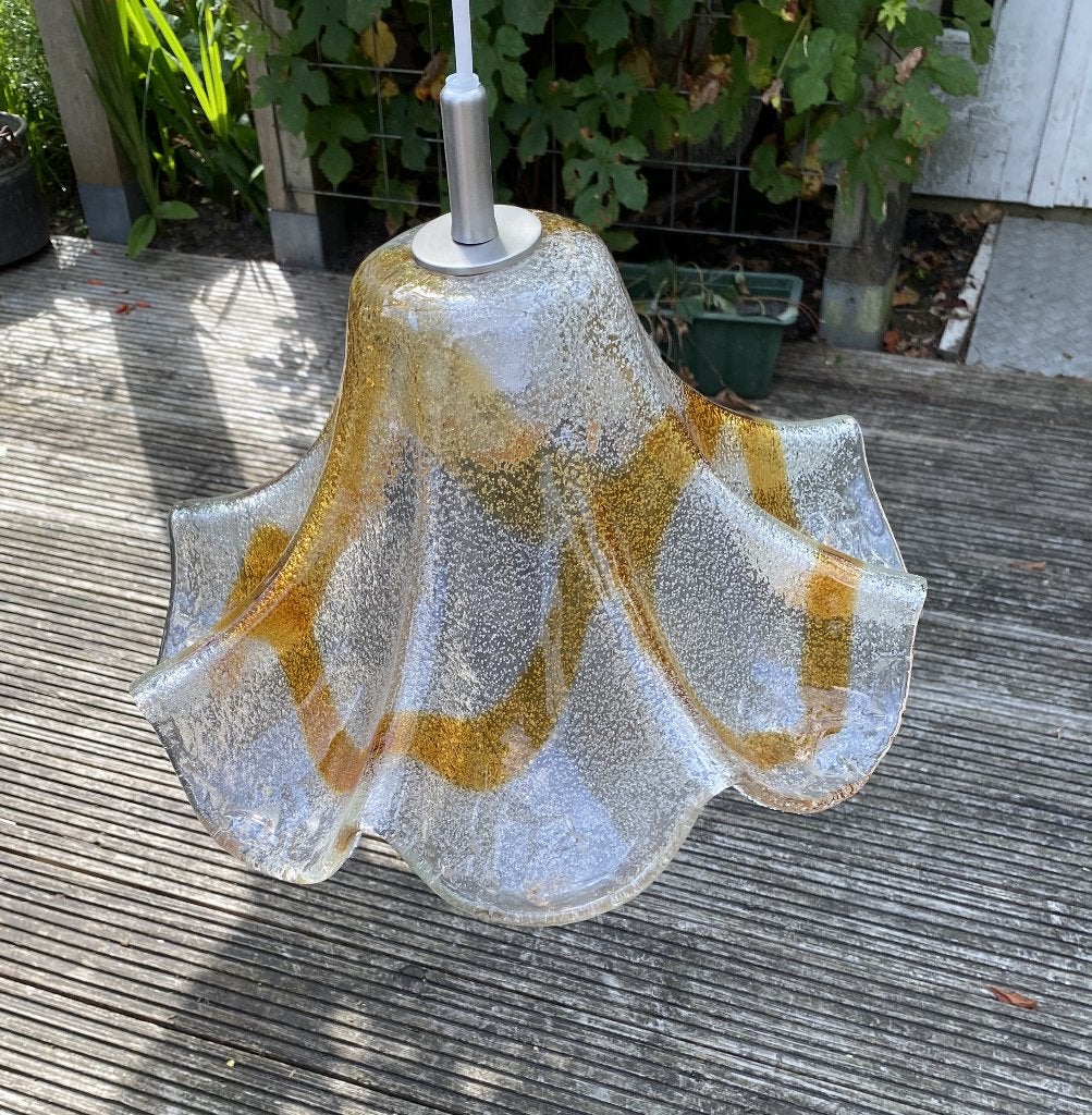 Leuke Murano Lamp - vintage retro mid century  design glas, Vintage design, Zo goed als nieuw, Glas, E27 (groot)