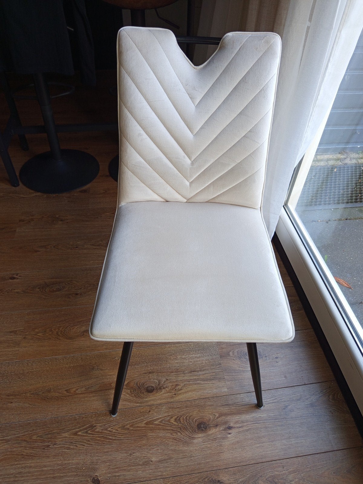 6 velvet eetkamerstoelen, zo goed als nieuw, Ophalen, Overige kleuren, Stof, Zo goed als nieuw