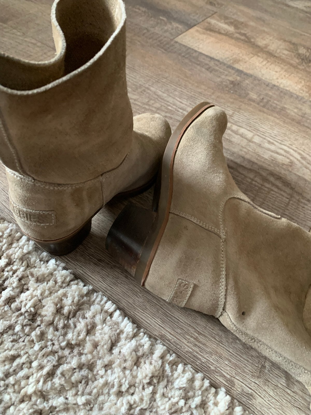 Shabbies Amsterdam leren enkellaarzen, Kleding | Dames, Schoenen, Ophalen, Gedragen, Beige, Lage of Enkellaarzen