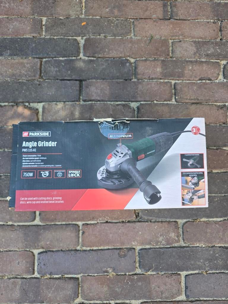 Parkside Haakse Slijper PWS 115 A1 - 750W, Doe-het-zelf en Verbouw, Gereedschap | Slijpmachines, Haakse handslijpmachine, Ophalen of Verzenden