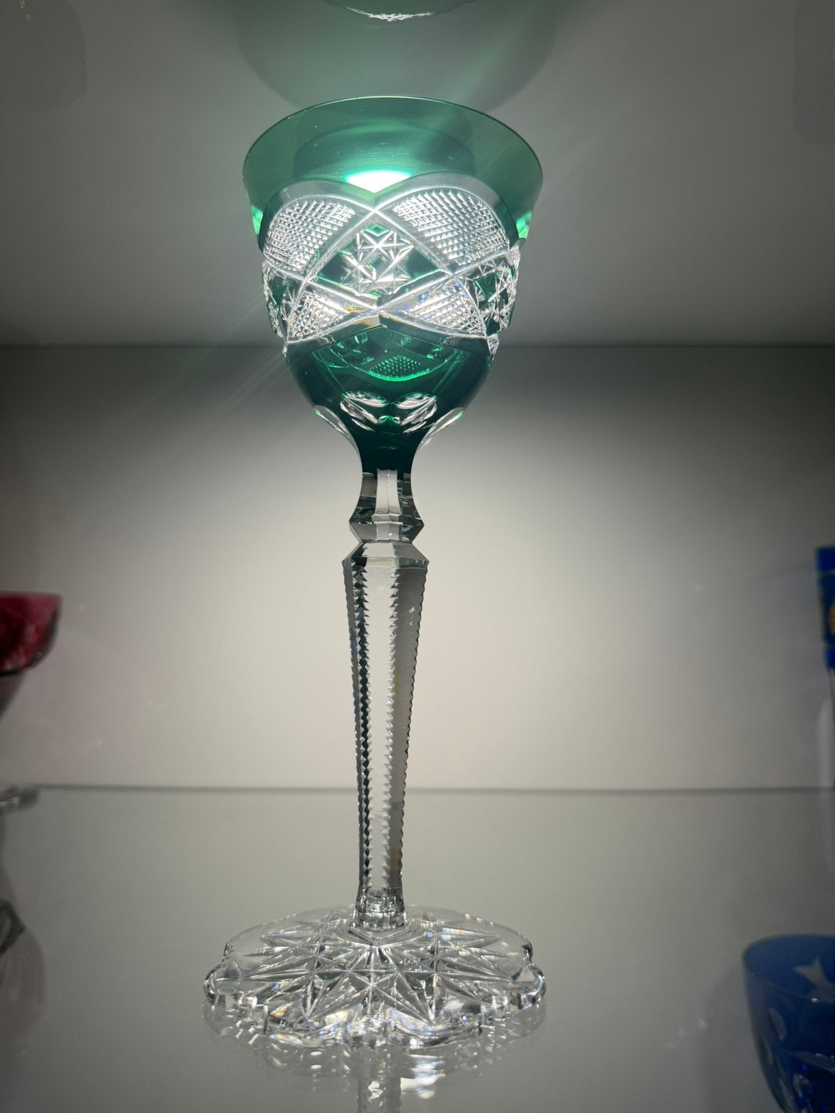 Val Saint Lambert Verrept wijnglas., Antiek en Kunst, Ophalen