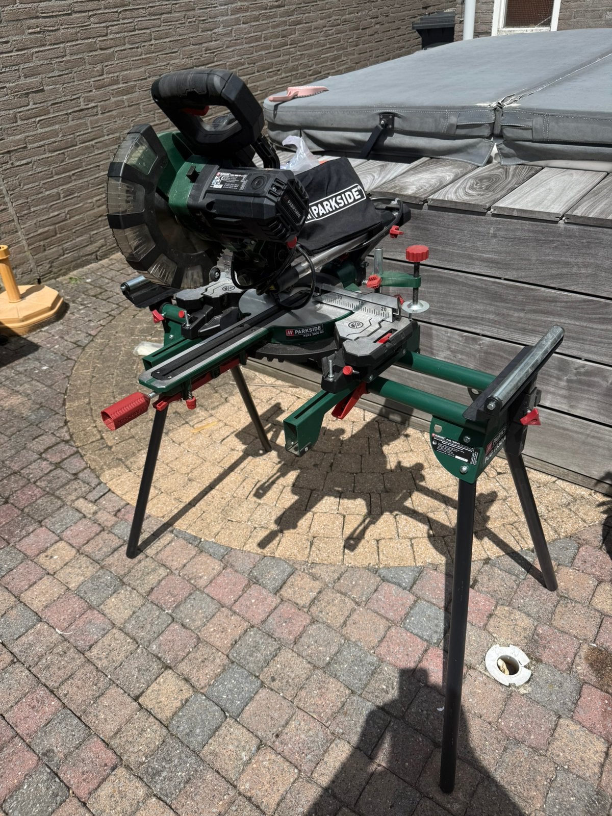Parkside Afkortzaag PZKS 2000 B2 met onderstel, 70 mm of meer, Overige typen, Ophalen of Verzenden, Zo goed als nieuw