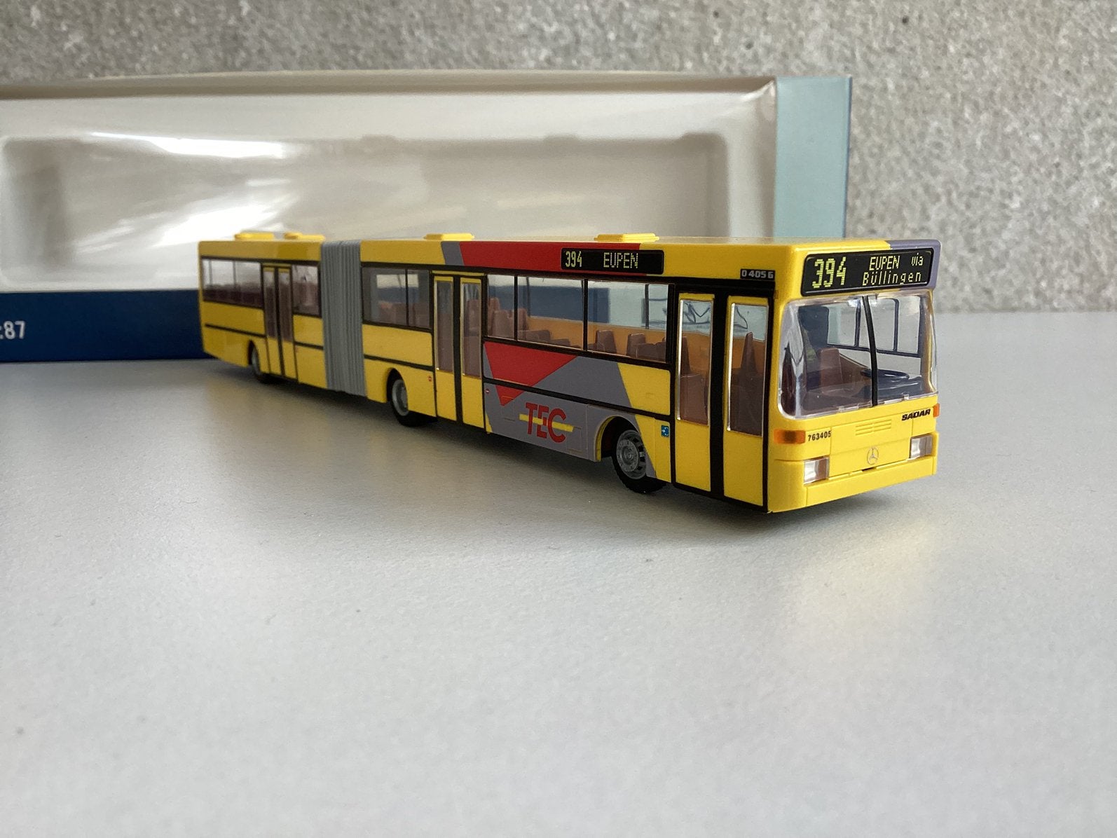 Mercedes O405 G (TEC Belgie, lijn: 394 Eupen) 1:87 Rietze, Hobby en Vrije tijd, Ophalen of Verzenden, Nieuw, Bus of Vrachtwagen
