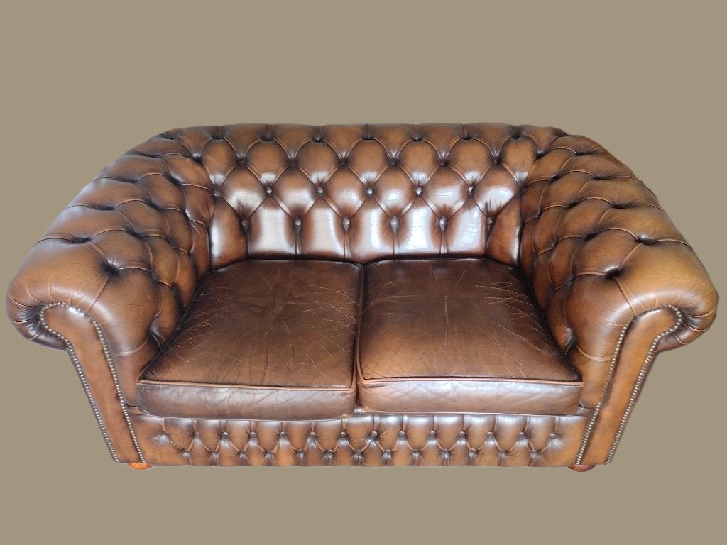 Chesterfield 2 zitsbank, Ophalen, Gebruikt, 150 tot 200 cm, Chesterfield
