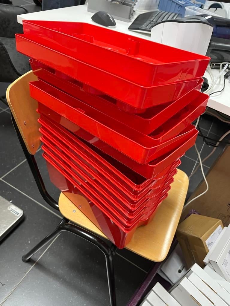 6 Rode LEGO bewaarbakken voor speelgoedopslag, Ophalen of Verzenden, Nieuw, Losse stenen, Lego