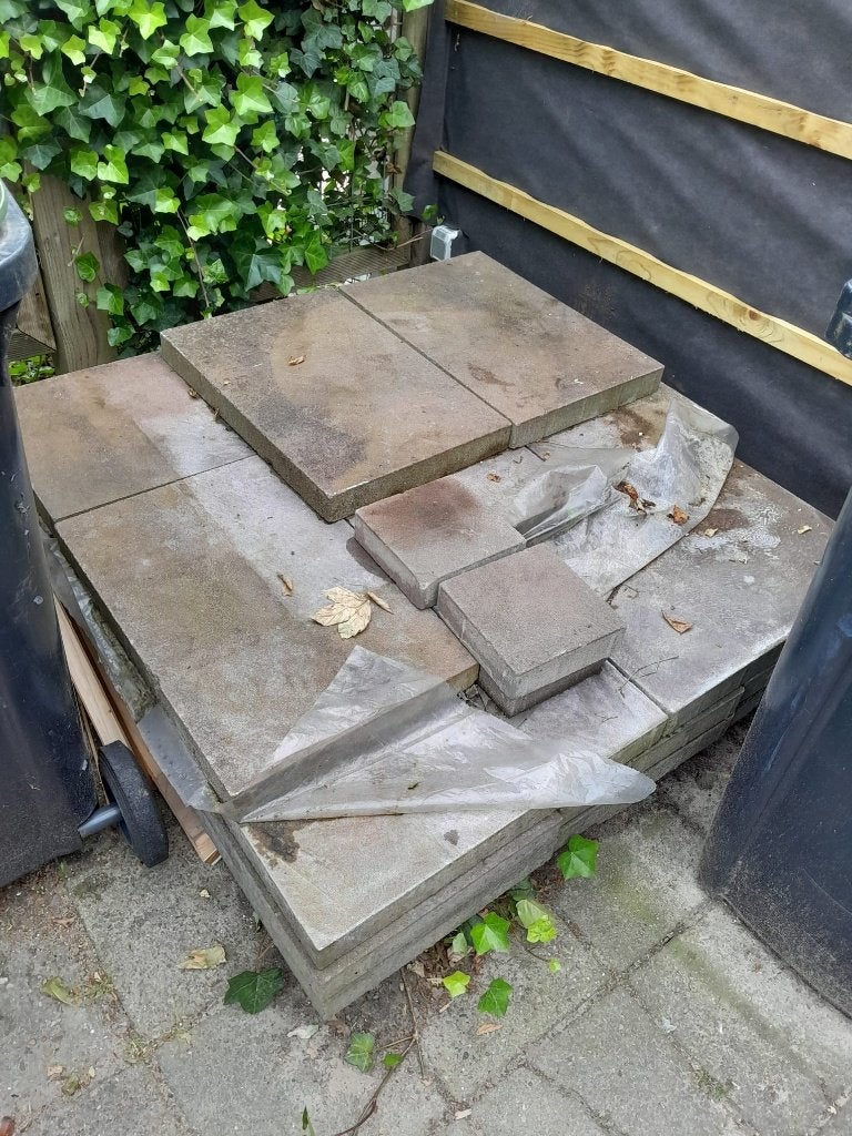 Gratis tuintegels, Ophalen, Gebruikt, 5 tot 10 m², Beton
