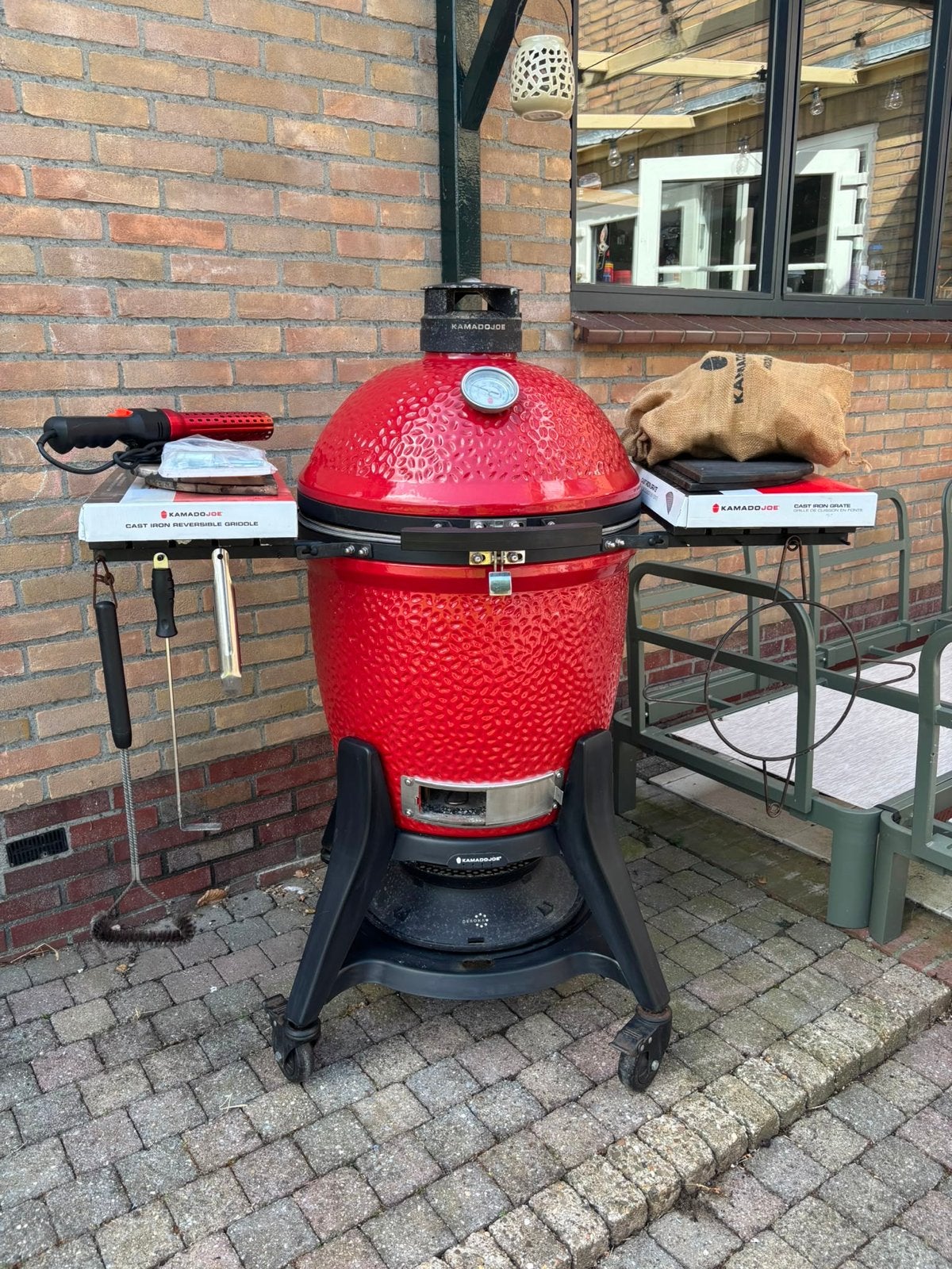 Kamado Joe Classic 3 – Complete set met veel extra’s!, Ophalen, Gebruikt, Met accessoires