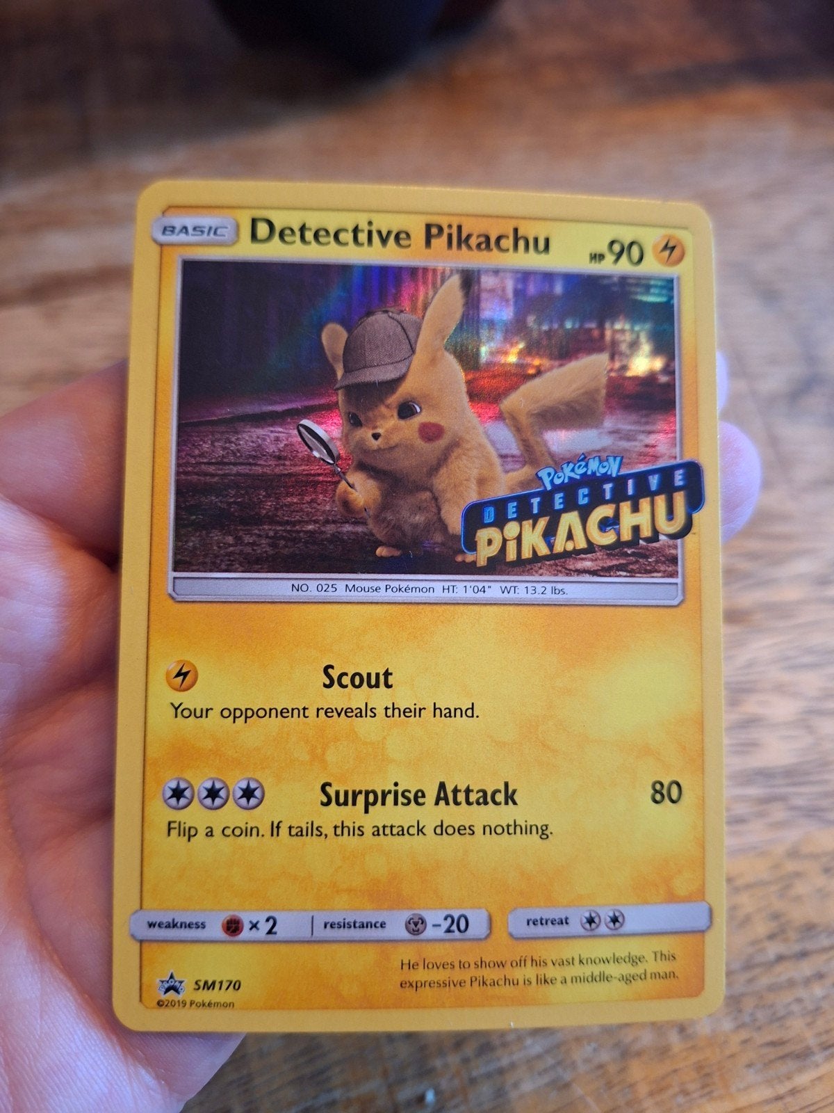 Detective Pikachu Stamped Pokémon Kaart SM170, Ophalen of Verzenden, Zo goed als nieuw, Losse kaart