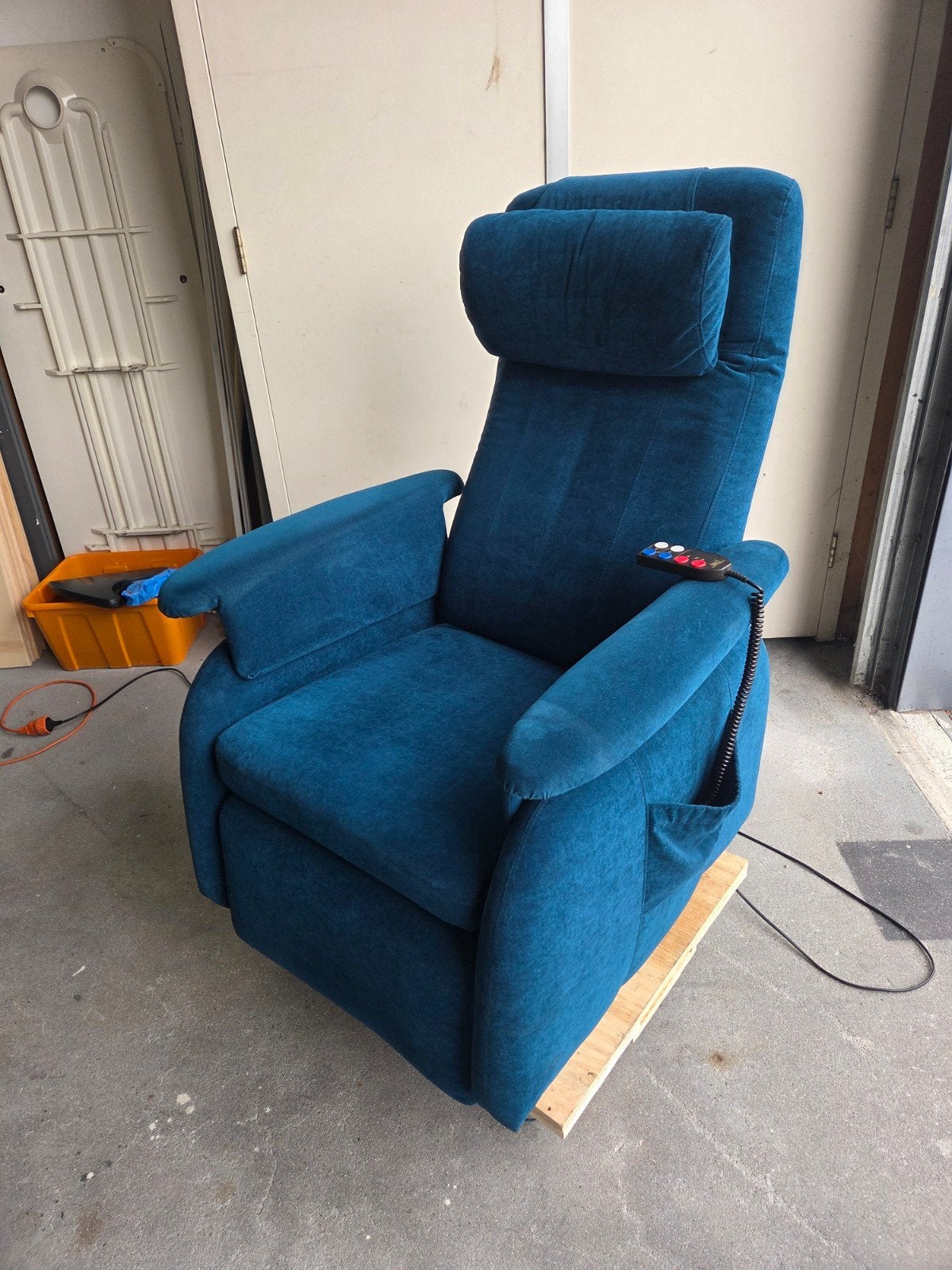 DOGE sta op stoel / opsta stoel Petrol kleur, Ophalen, Gebruikt, Minder dan 75 cm, Stof