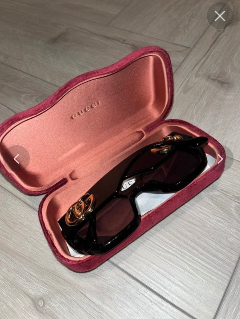 GUCCI sunglasses double G, Overige merken, Zonnebril, Zwart, Nieuw