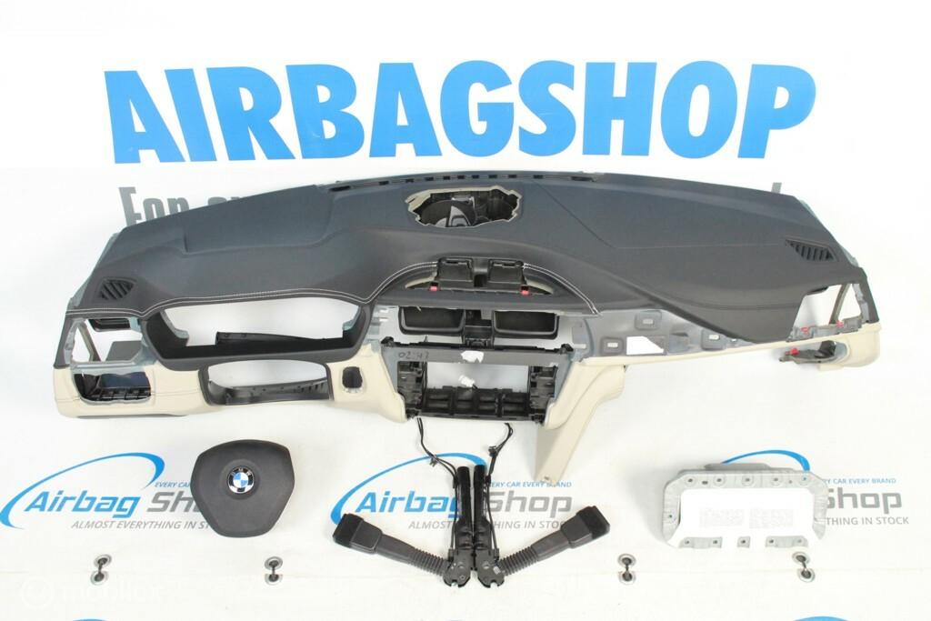 Airbag set - Dashboard zwart beige BMW 3 serie F30 F31 F34, Gebruikt, Ophalen of Verzenden