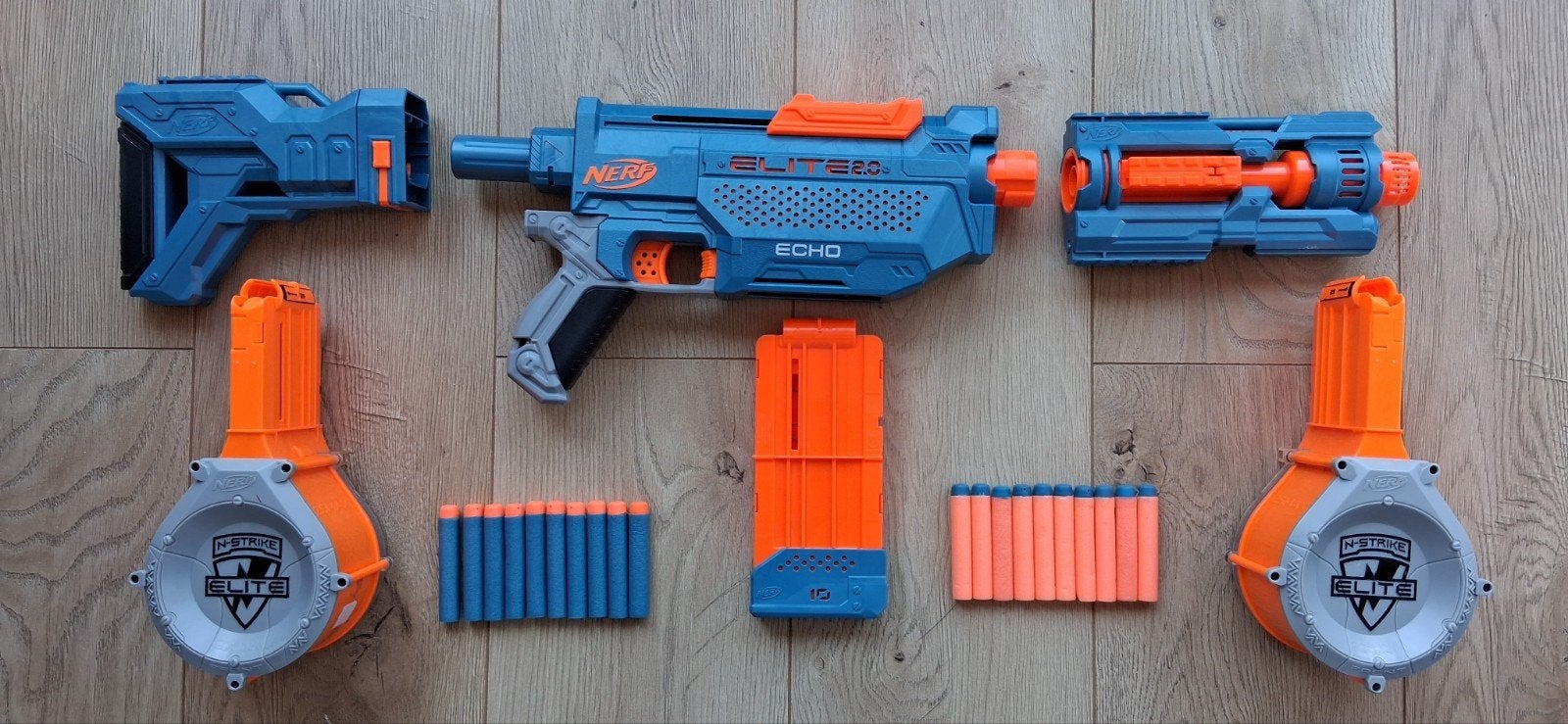 Nerf Elite 2.0 Echo CS-10 Blaster met accessoires, Kinderen en Baby's, Speelgoed | Overig, Gebruikt, Jongen of Meisje, Ophalen of Verzenden