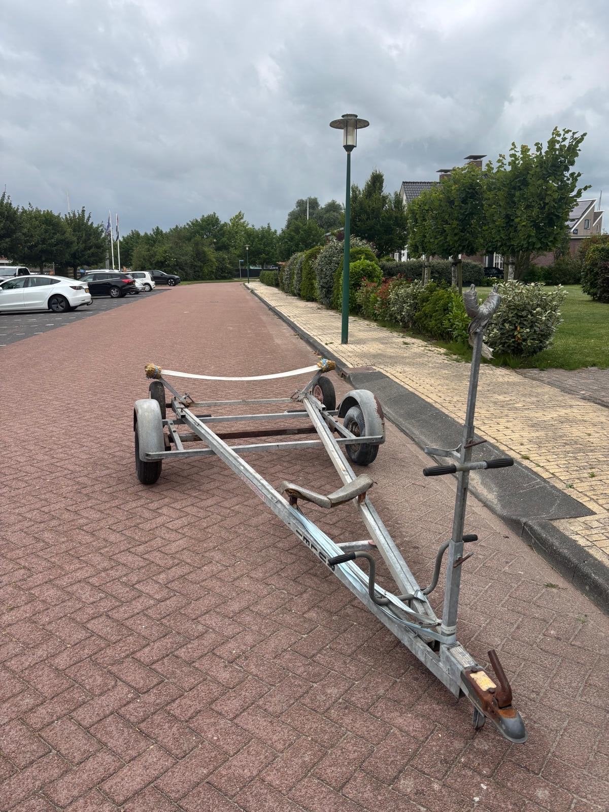 Weg- en strandtrailer voor open bootjes tot 5m, Watersport en Boten, Ophalen, Gebruikt, Overige typen, Zeilboot of Motorboot