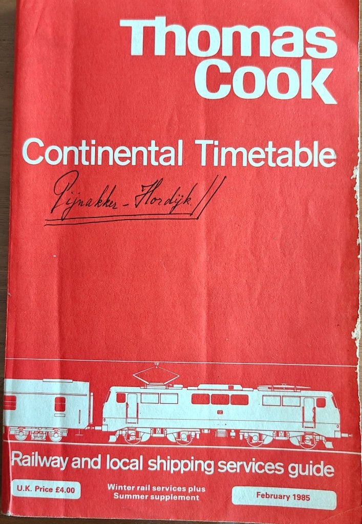Thomas Cook Continental Timetable Febuary 1985, Europa, Ophalen of Verzenden, Reisgids of -boek, Gelezen