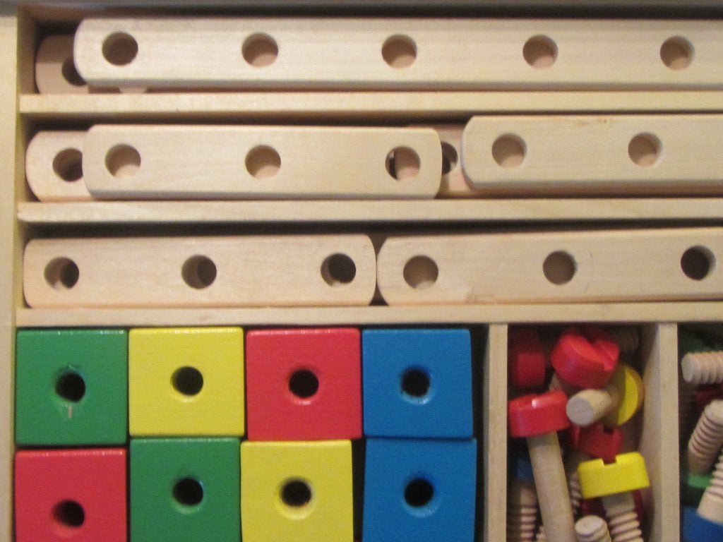 Kist houten constructie speelgoed, Ophalen of Verzenden, Zo goed als nieuw