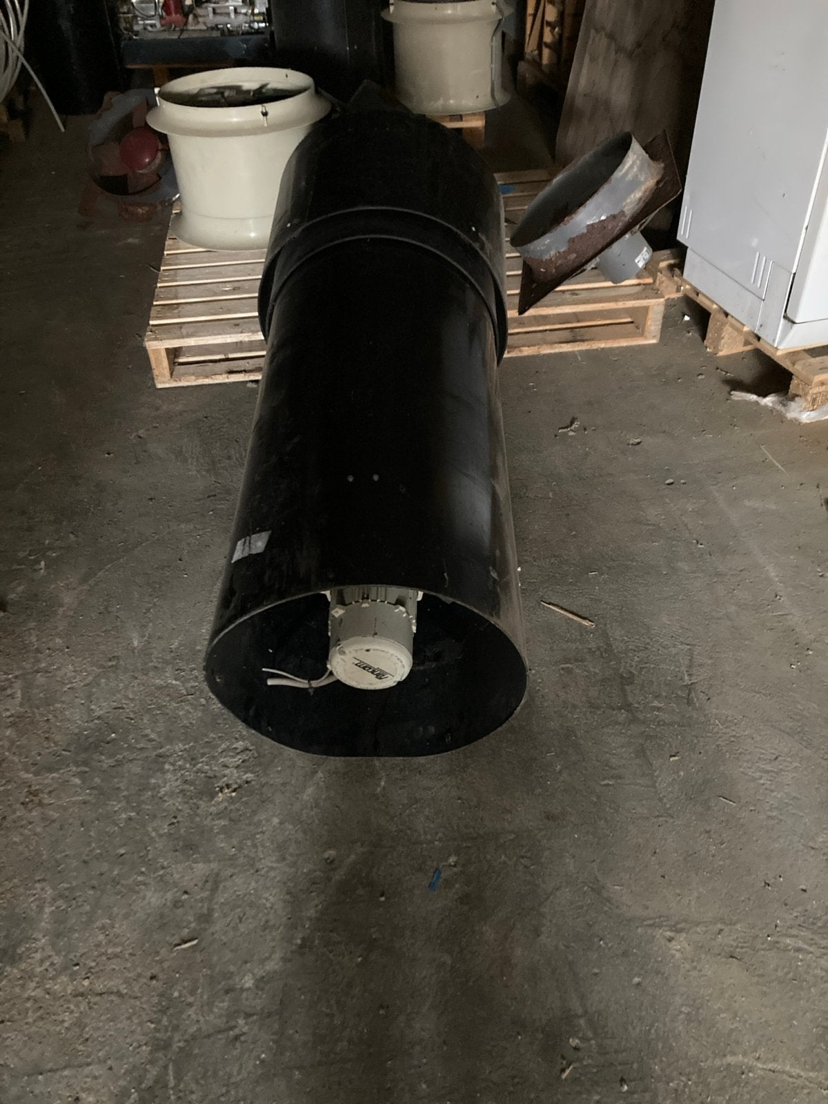 Zwarte stal ventilator 45 cm, Doe-het-zelf en Verbouw, Ventilatie en Afzuiging, Ophalen of Verzenden, Gebruikt, Ventilator en Afzuiger