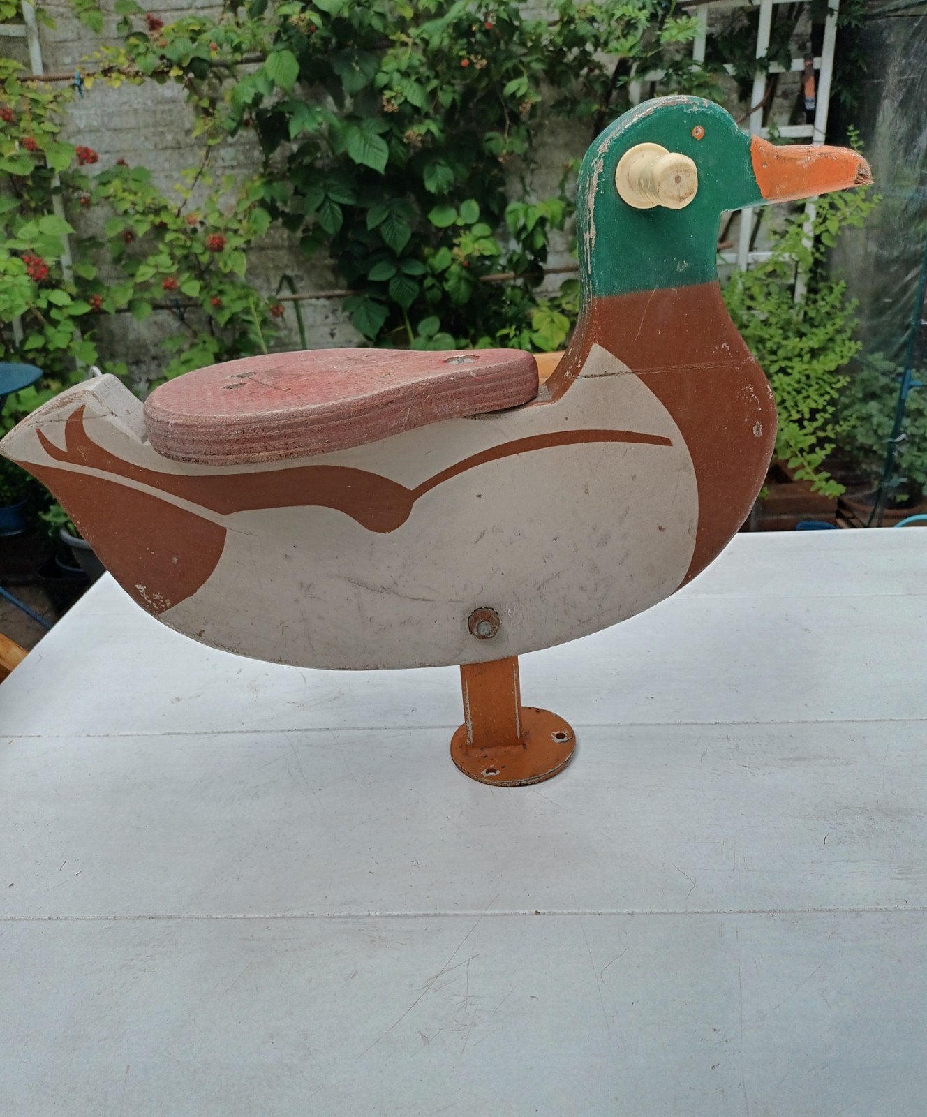 Antieke houten wipwap eend - Altijd binnen gestaan, Ophalen of Verzenden