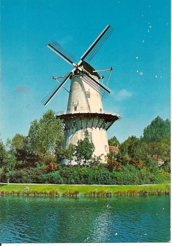 Middelburg Molen Vlissingsche Singel Ansichtkaart, Verzamelen, Ophalen of Verzenden, 1960 tot 1980, Ongelopen, Zeeland
