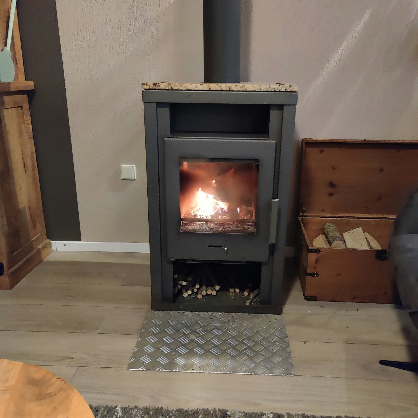 mooie houtkachel. met boven uitgang, Ophalen, Gebruikt, Hout, Houtkachel