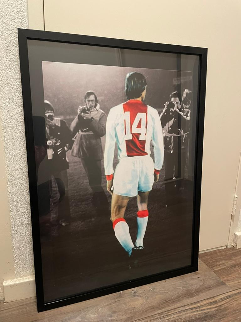 Fotolijst met foto van Johan Cruijff Ajax, Ophalen of Verzenden