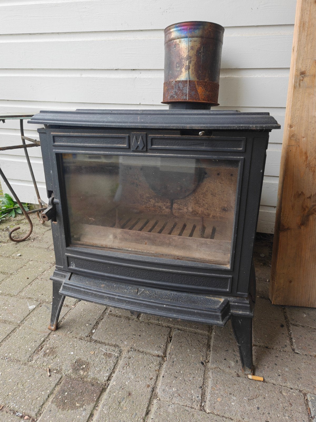 Franco Belge Monaco Houtkachel 8.5 kW - Gebruikt, Huis en Inrichting, Ophalen, Gebruikt, Houtkachel, Vrijstaand