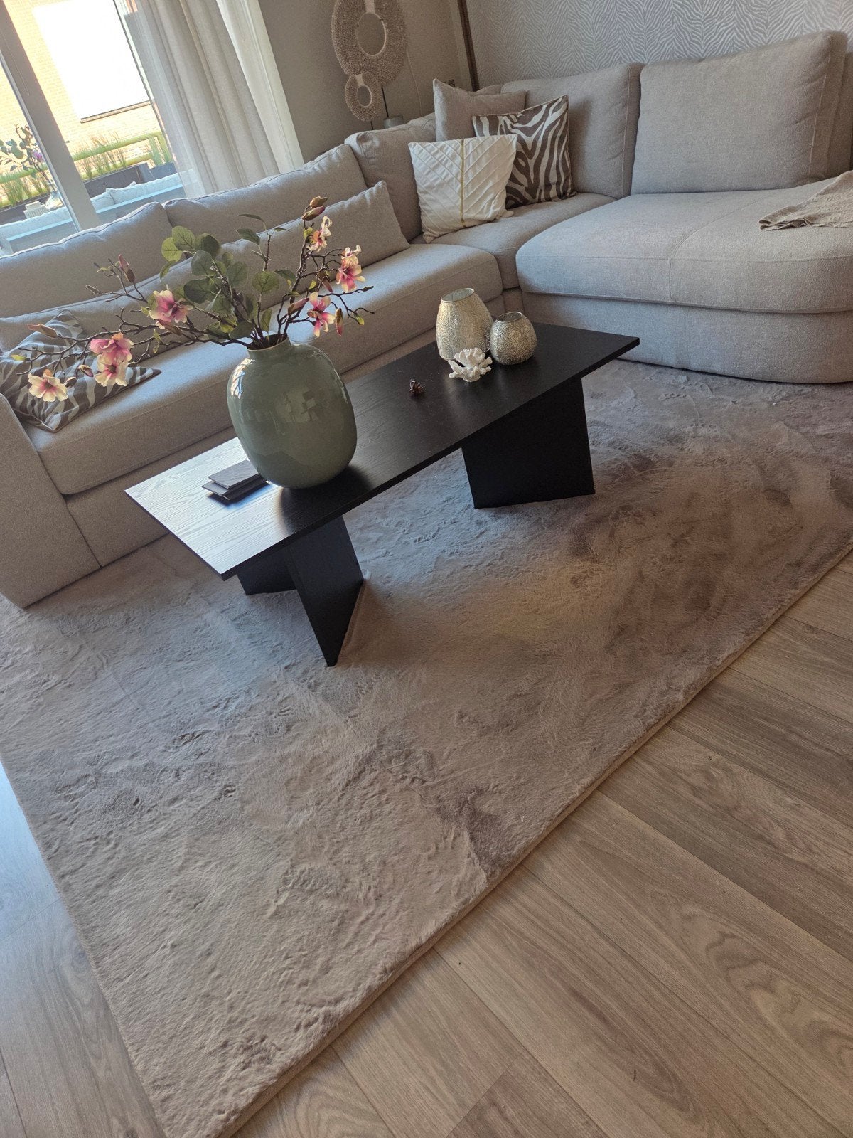 Nieuw Fluffy Vloerkleed - Taupe - 200x290 cm, Ophalen of Verzenden, 200 cm of meer, Bruin, Nieuw