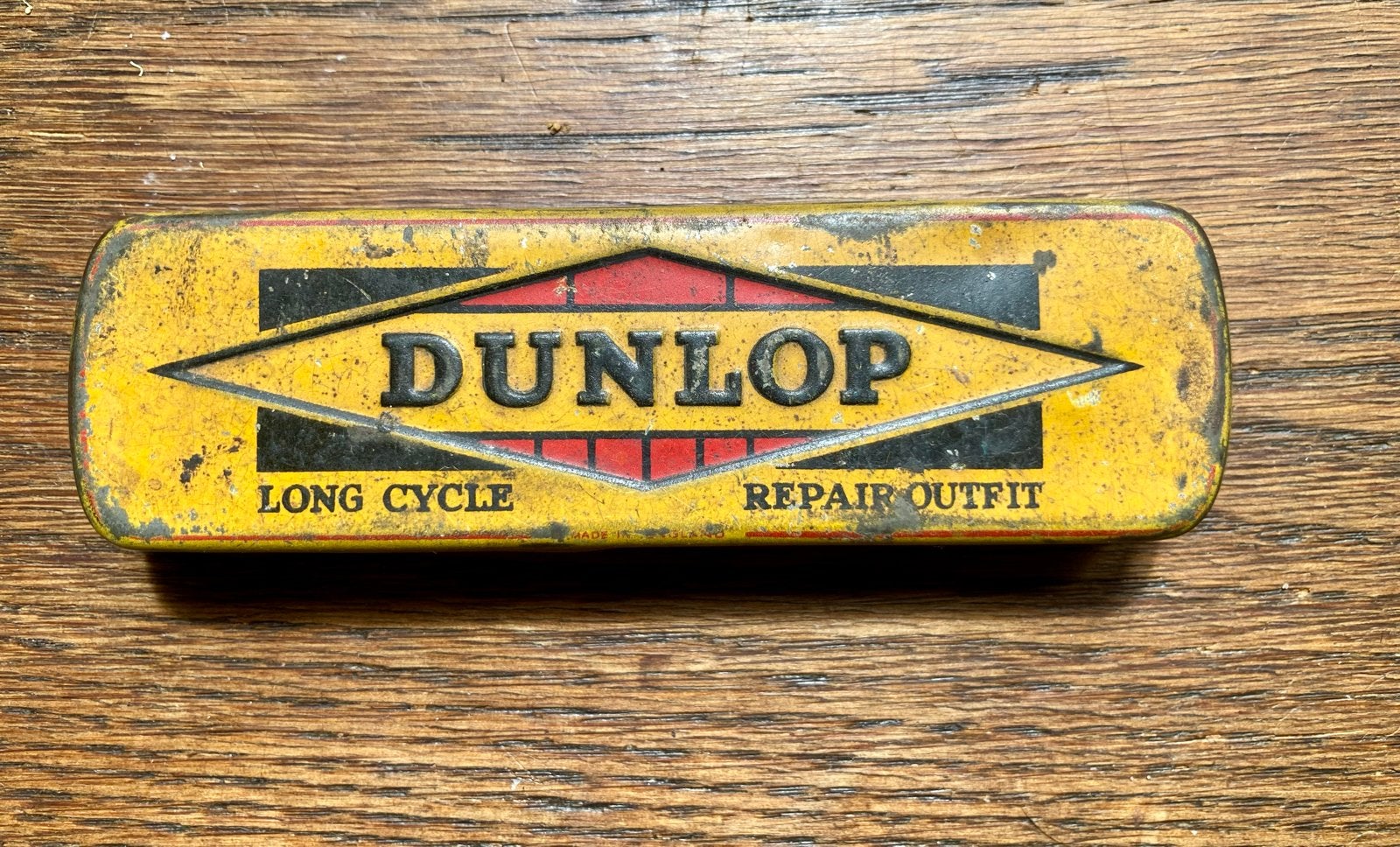 ‼️Vintage Engels Art Deco Dunlop fietsreparatie blikje, Verzamelen, Blikken, Ophalen of Verzenden, Gebruikt, Overige
