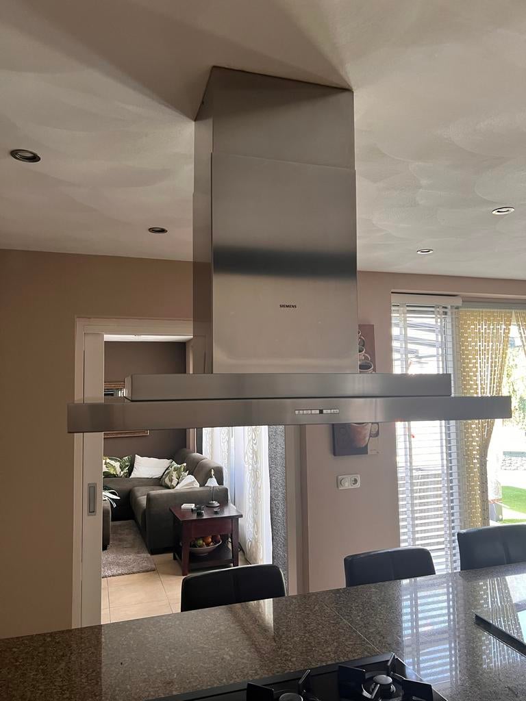 Siemens Eilandschouwkap LC95950 - RVS Afzuigkap, Witgoed en Apparatuur, Afzuigkappen, Gebruikt, Vrijstaand, Eilandschouwkap, Minder dan 200 m³ per uur