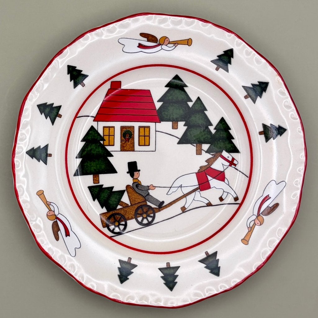 Mason's Christmas Village 1983 Gebaksbordje - 14,5 cm, Huis en Inrichting, Keuken | Servies, Overige merken, Overige typen, Onbekend