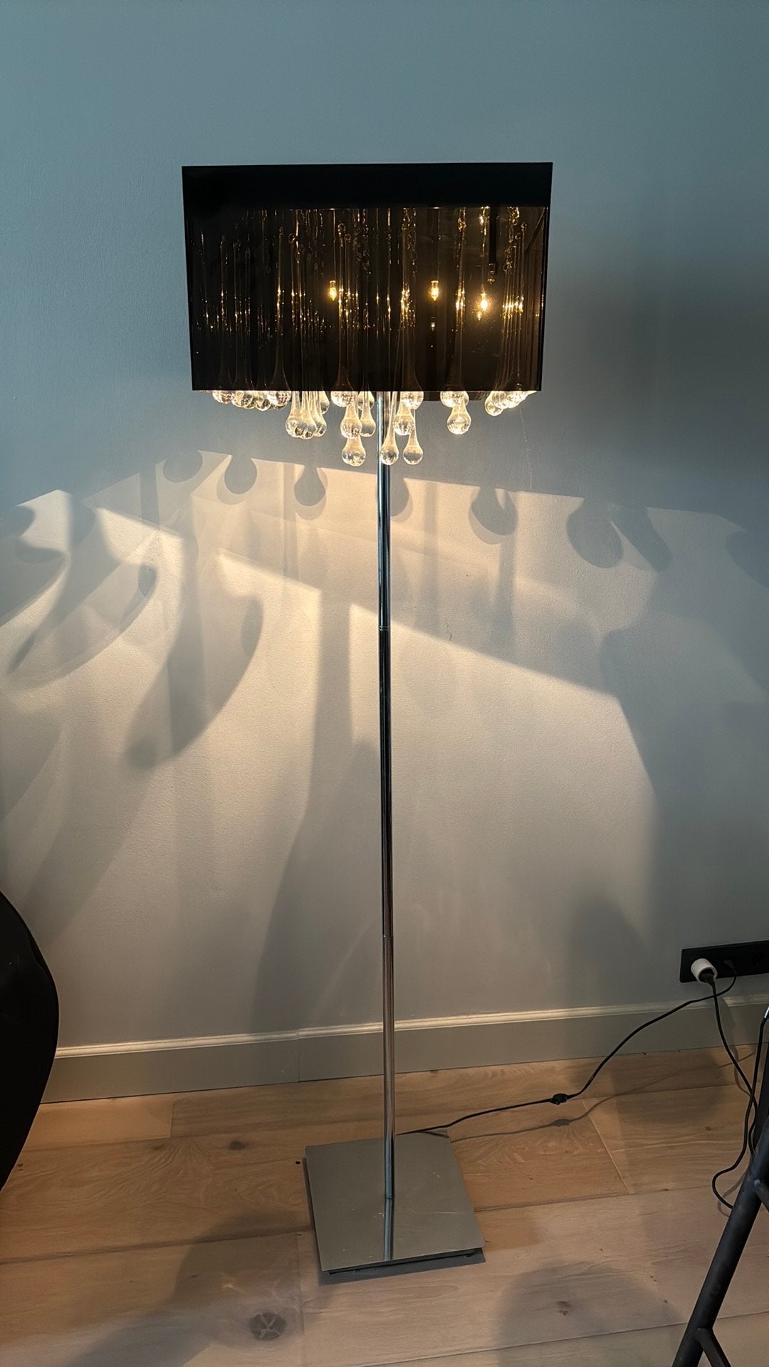 Staande lamp 165 hoog glazen pegels, Ophalen, Zo goed als nieuw, 150 tot 200 cm