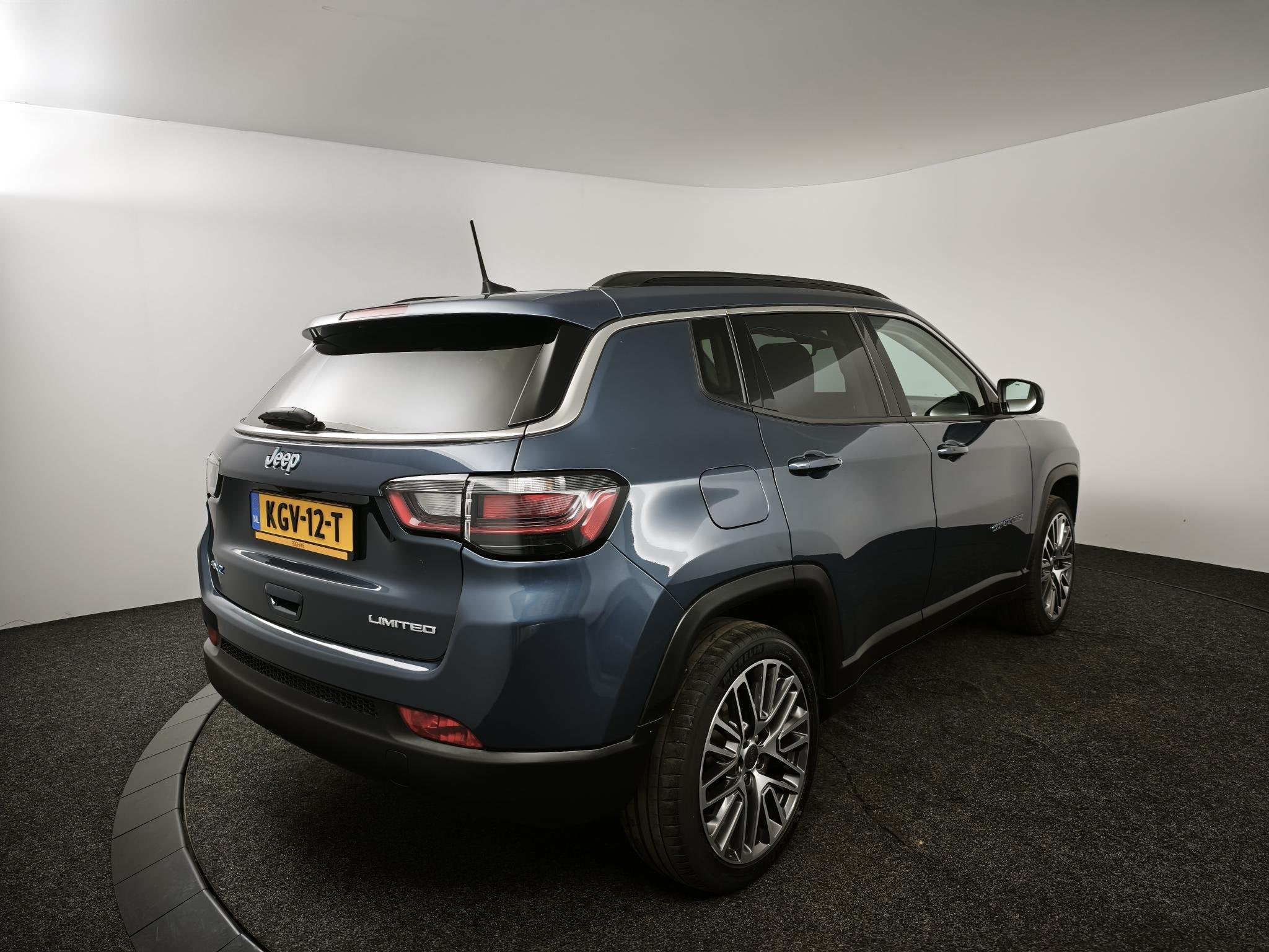 Jeep Compass 4xe 190 Plug-in Hybrid Electric Limited Lease E, Automaat, Blauw, Leder en Stof, Vierwielaandrijving