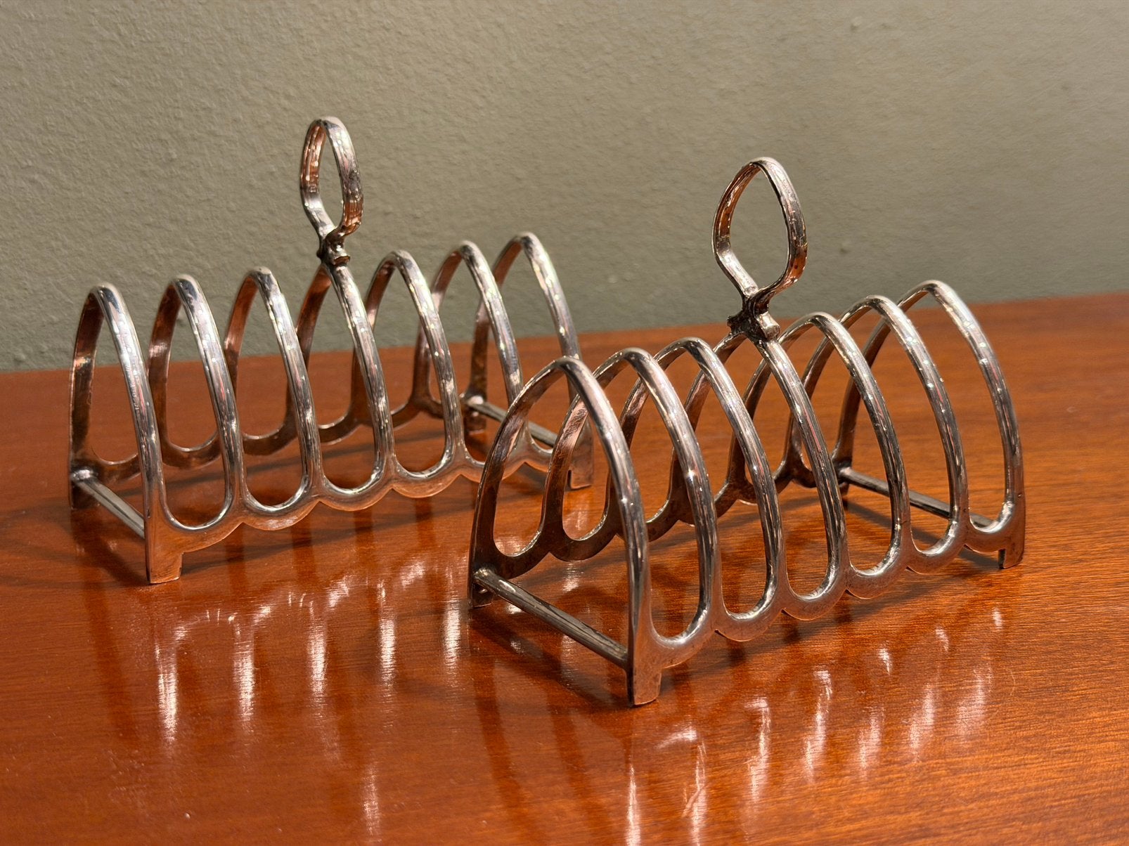 Antieke Engelse Silverplate paar Toast Racks/Brievenhouders, Ophalen of Verzenden, Zilver