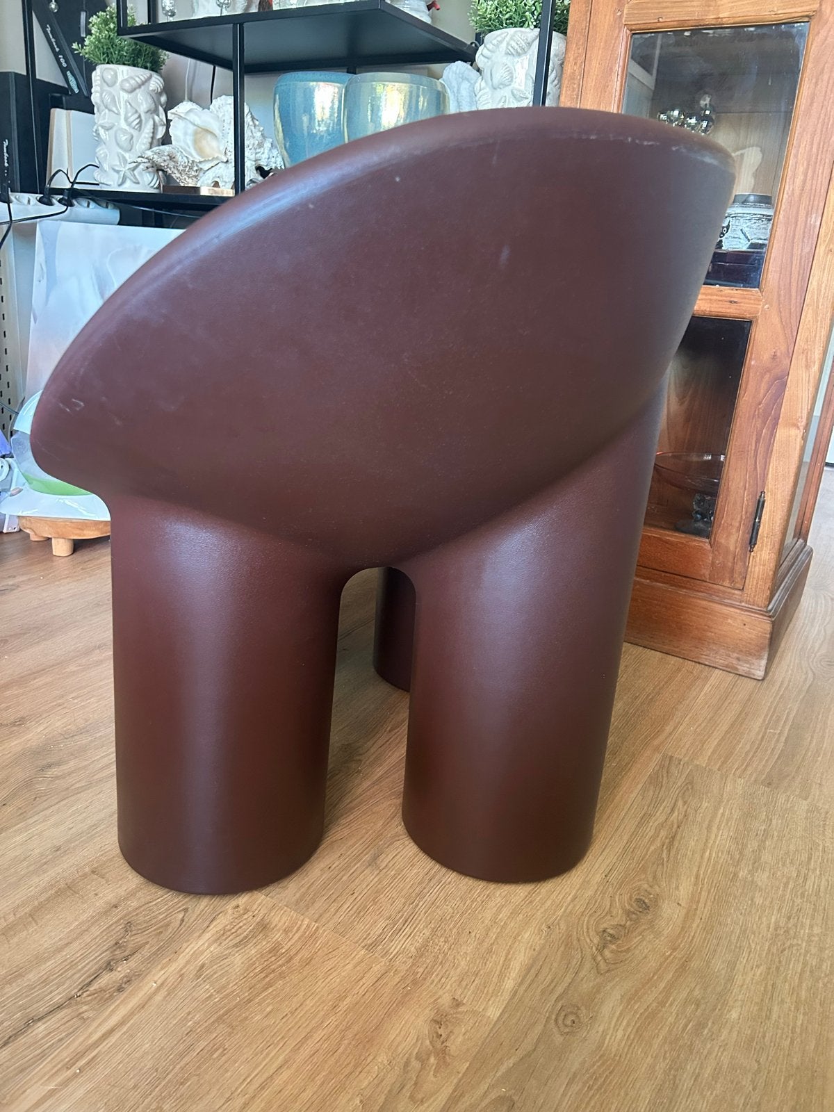 Unieke design driade olifanten poot stoel apart, Ophalen, Kunststof, Bruin, Zo goed als nieuw