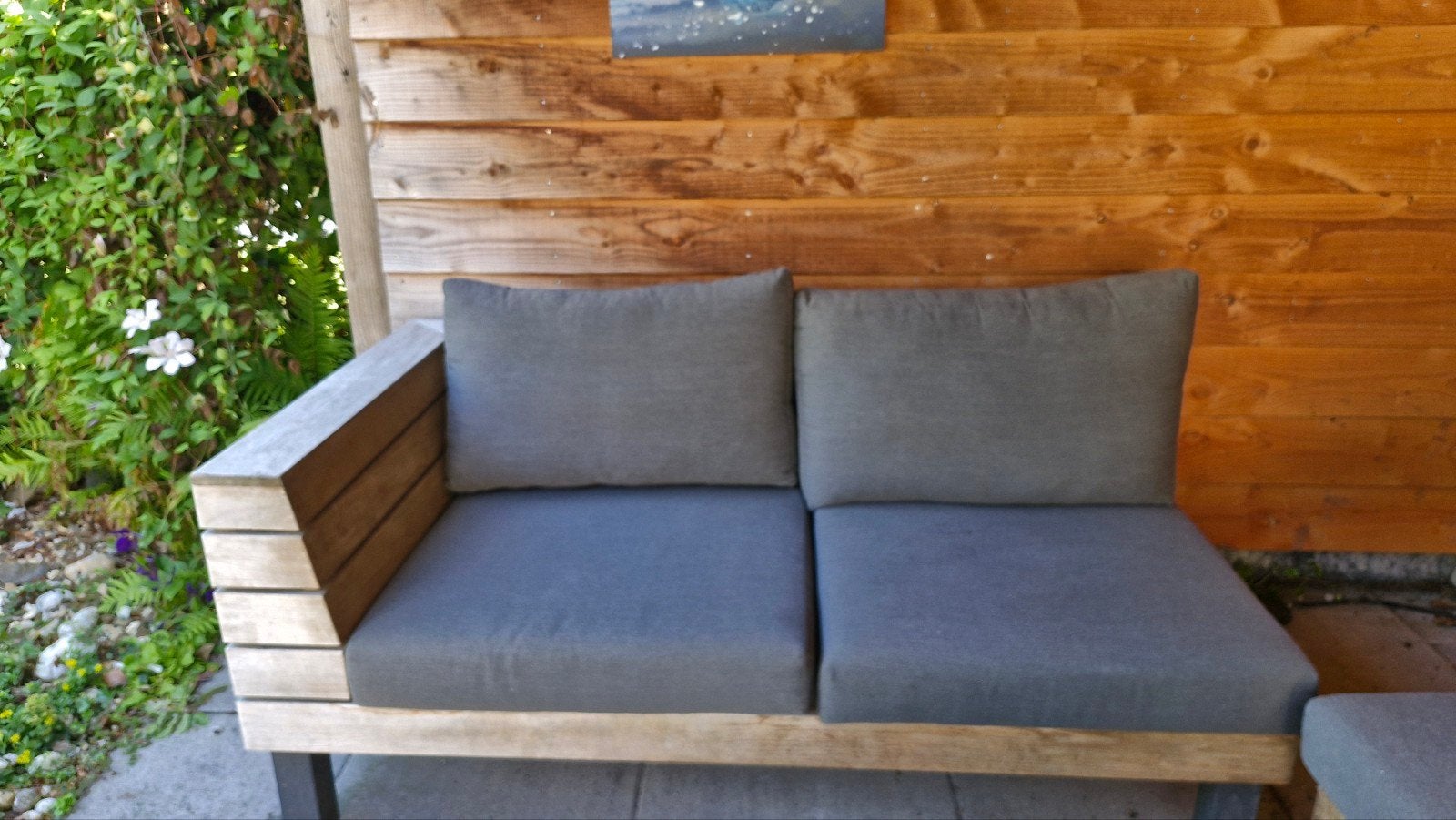 lifestyle teakhouten 2 zits loungebank., Ophalen, Teakhout, Bank