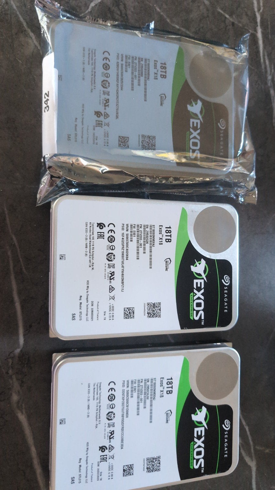 Seagate Exos Enterprise 18TB 3 stuks Nieuw, Computers en Software, Harde schijven, Ophalen, Nieuw, Desktop