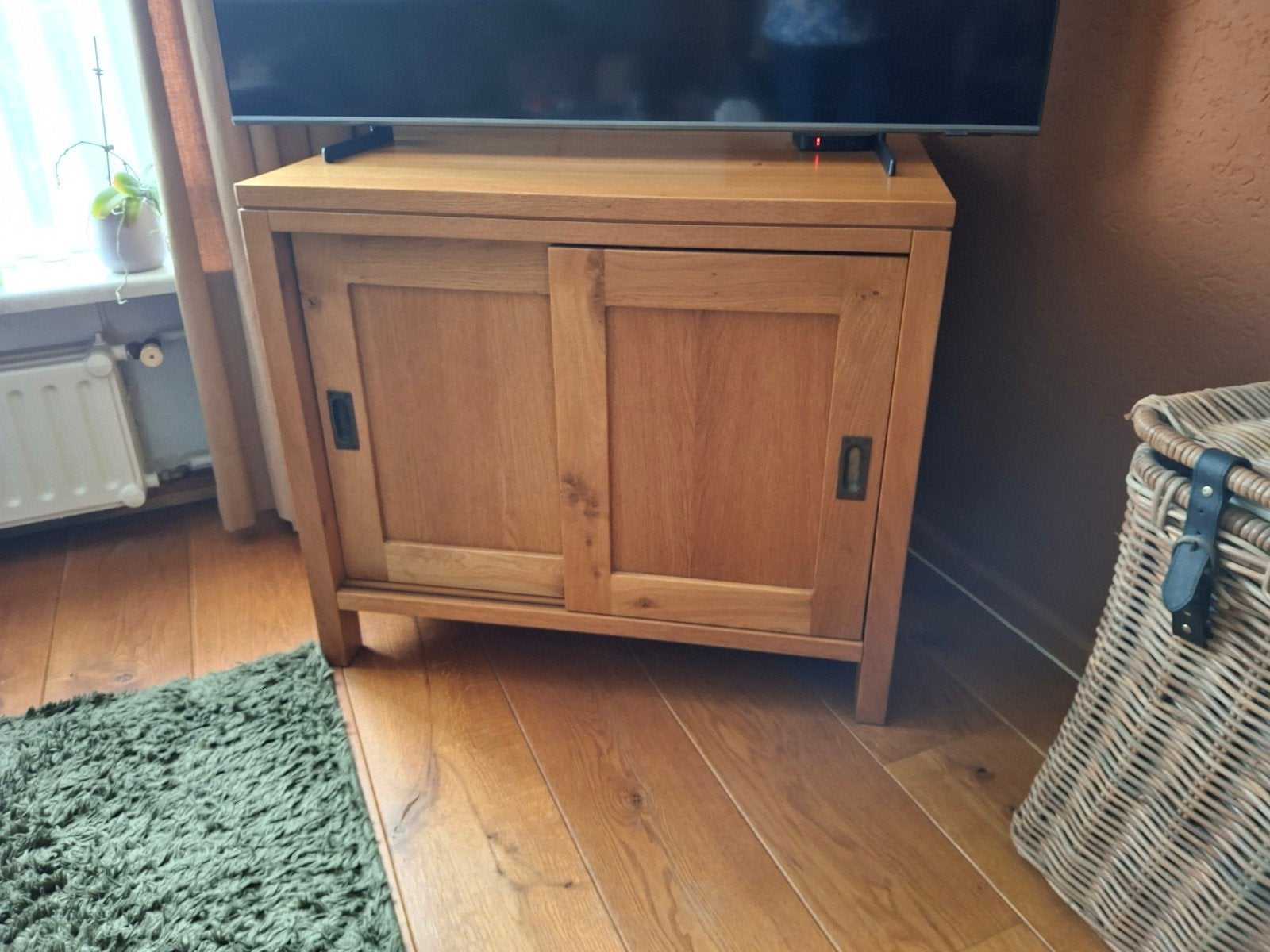 handgemaakte blank eiken tv kastje H73 B85 D60, Ophalen, Zo goed als nieuw, 25 tot 50 cm, Minder dan 100 cm