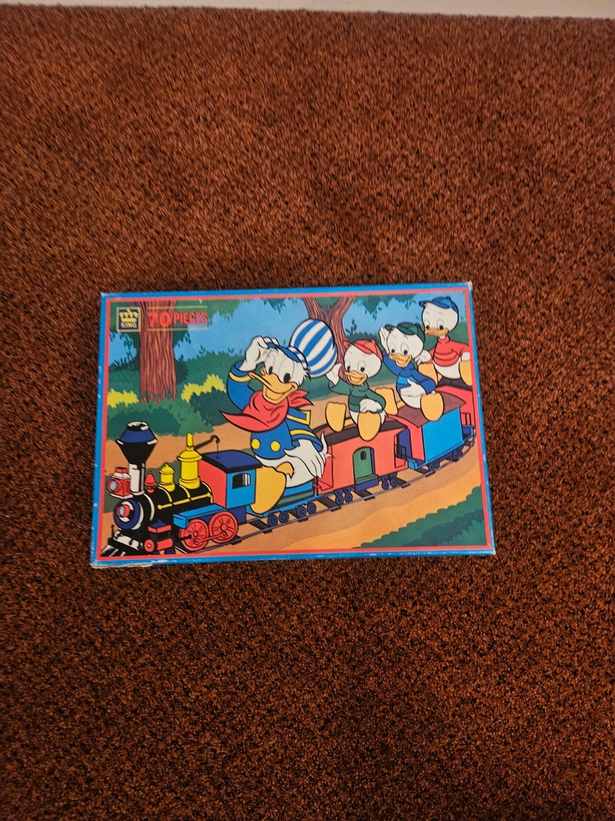 Vintage Donald Duck Trein Puzzel - 70 Stukjes, Ophalen of Verzenden, 10 tot 50 stukjes, Gebruikt, 4 tot 6 jaar