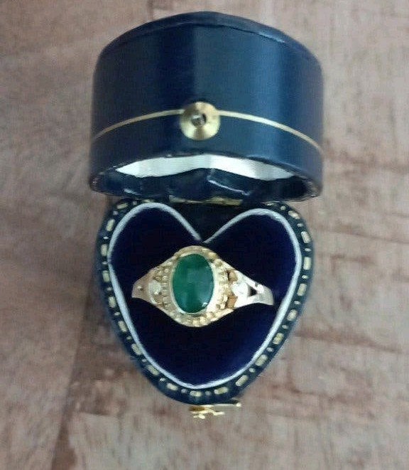 Vintage 18 karaat gouden ring, Ophalen of Verzenden, Zo goed als nieuw, 17 tot 18, Met edelsteen