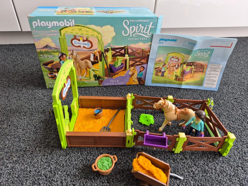 Playmobil Spirit Riding Free Pru & Chica Linda set, Ophalen of Verzenden, Zo goed als nieuw, Complete set